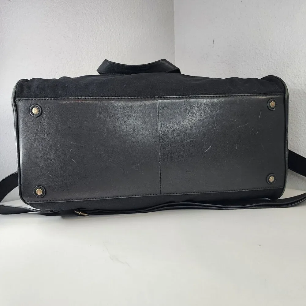 RARE Jordan Brand x Cole Haan Black Leather Canvas Collab Weekender Duffle Bag